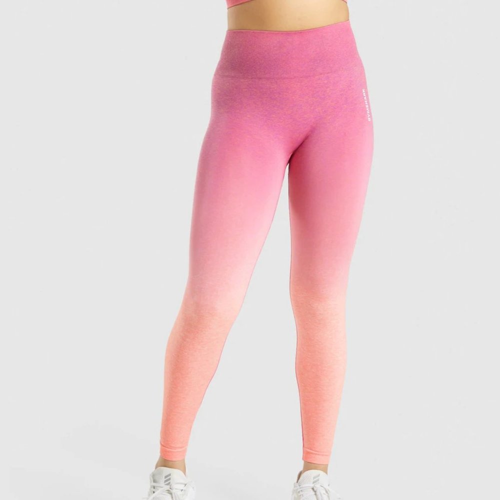 Gymshark Adapt Ombre Seamless Leggings Orange Marl/Pink NWOT